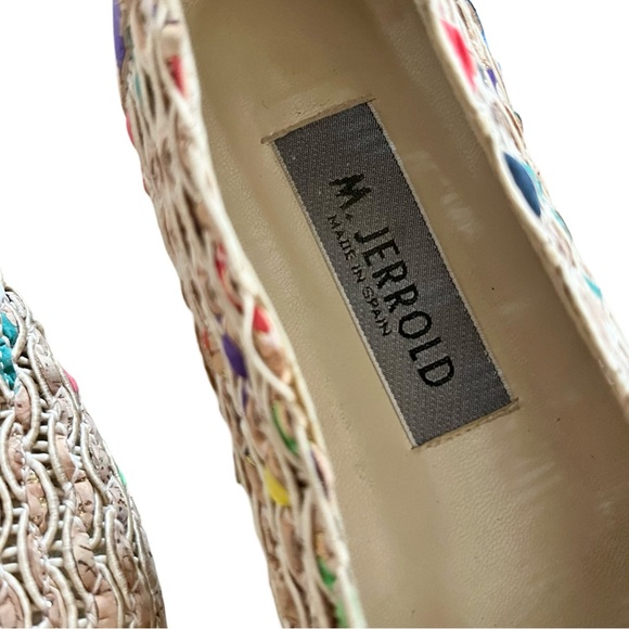 Margaret Jerrold Woven Cork Artsy Painted Shoes Made in Spain Size 8 - Picture 5 of 6